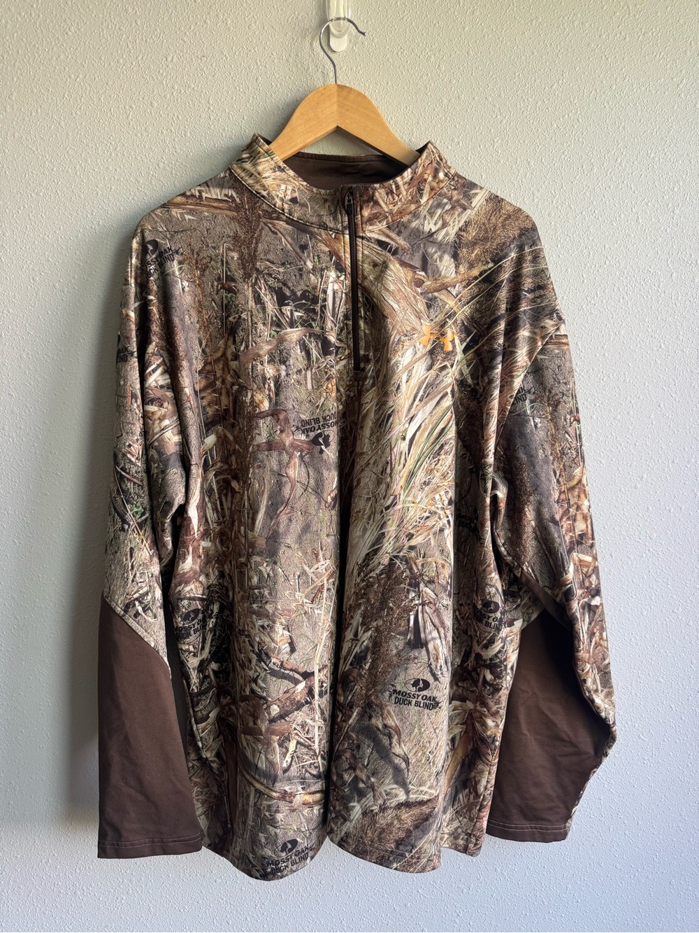 Under Armour Realtree Camo Quarter-Zip Pullover- Brown/Green XXL